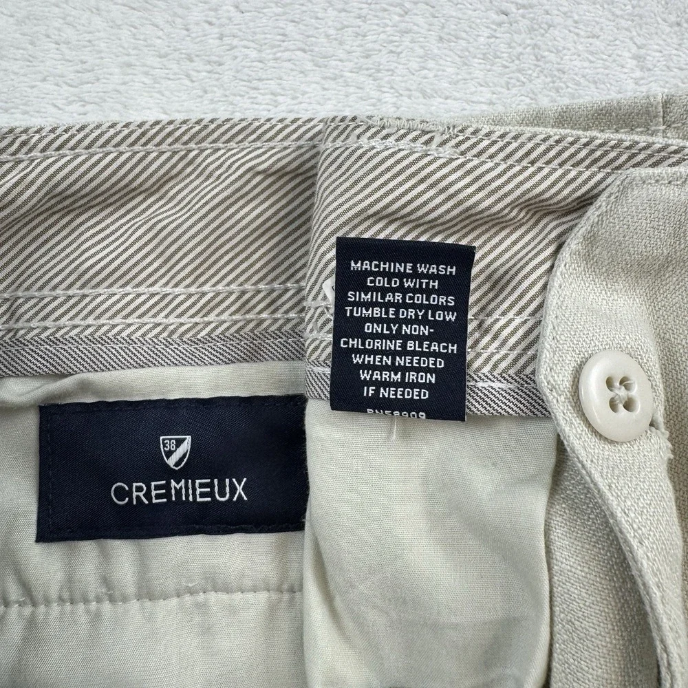 Cremieux Nantucket 100% Linen Pants Men's 38x32 Cream Off White Straight Leg